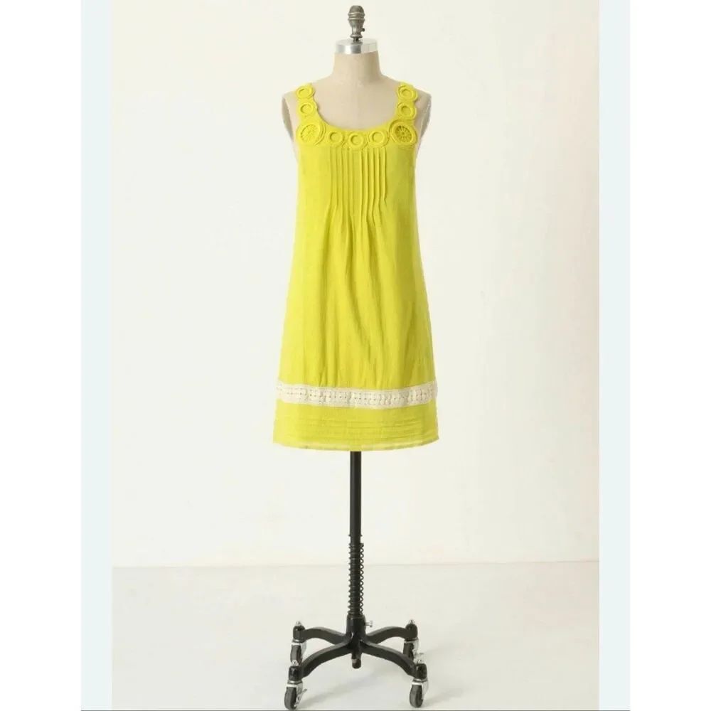 Anthropologie Edme & Esyllte Yellow Ipanema Utilla Sleeveless Sundress Size XS